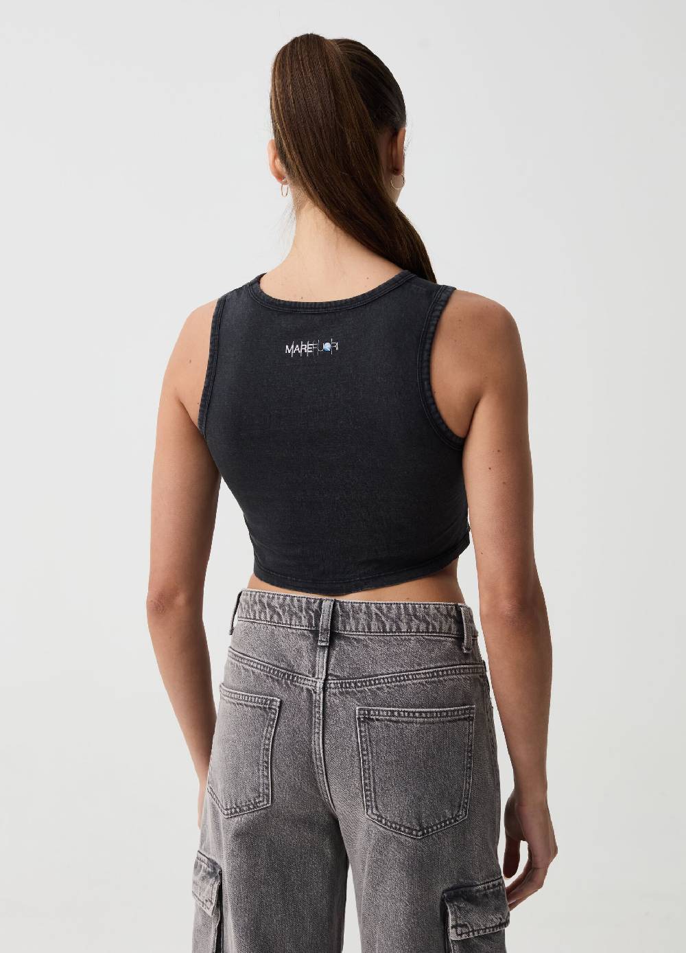 Ovs Tank Top Cropped Con Stampa B.ANGEL X MARE FUORI