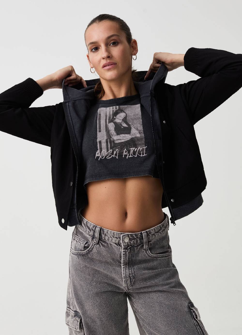 Ovs Tank top cropped con stampa B.ANGEL X MARE FUORI