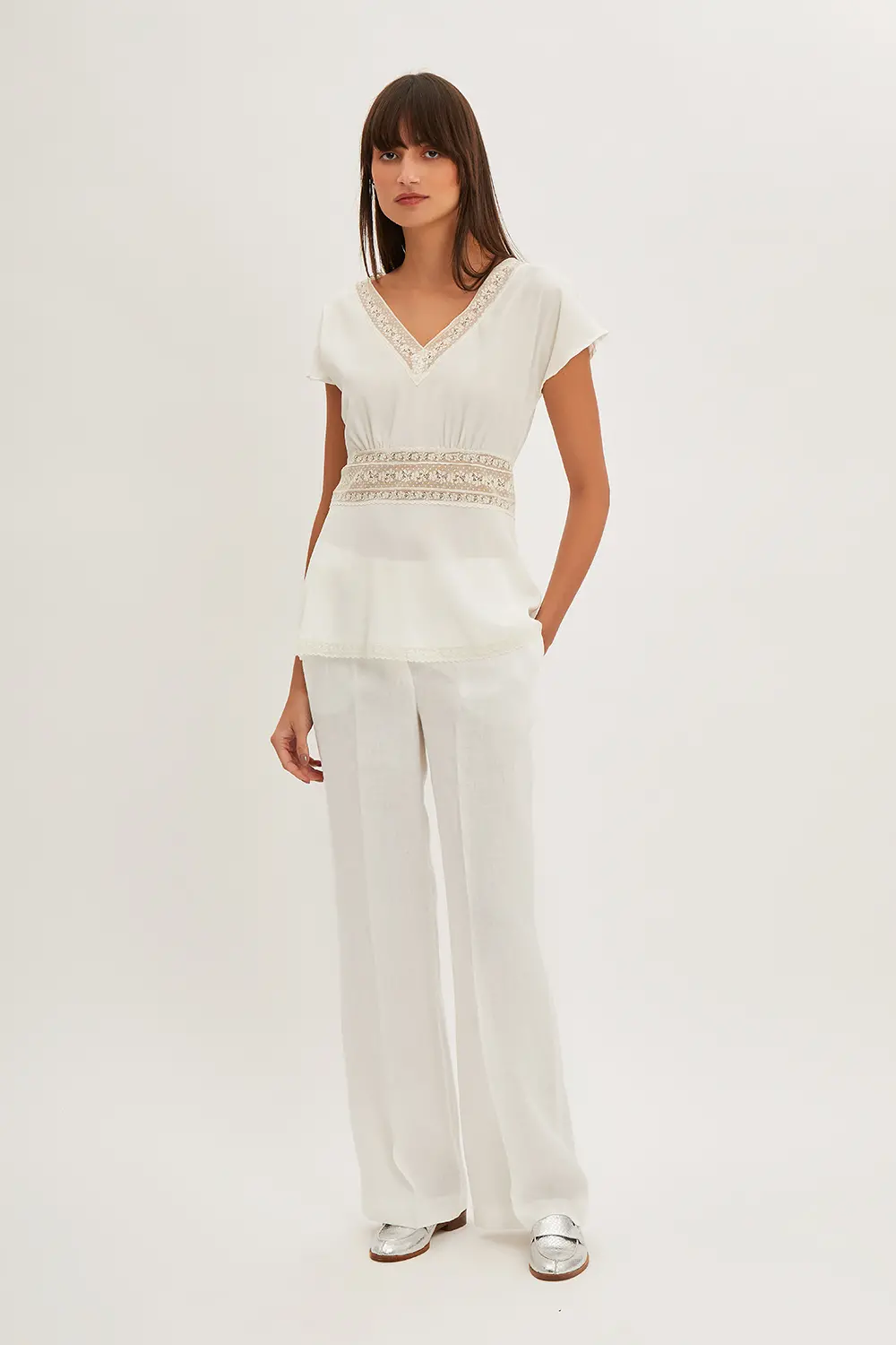 P.A.R.O.S.H. BLUSA CON PIZZO