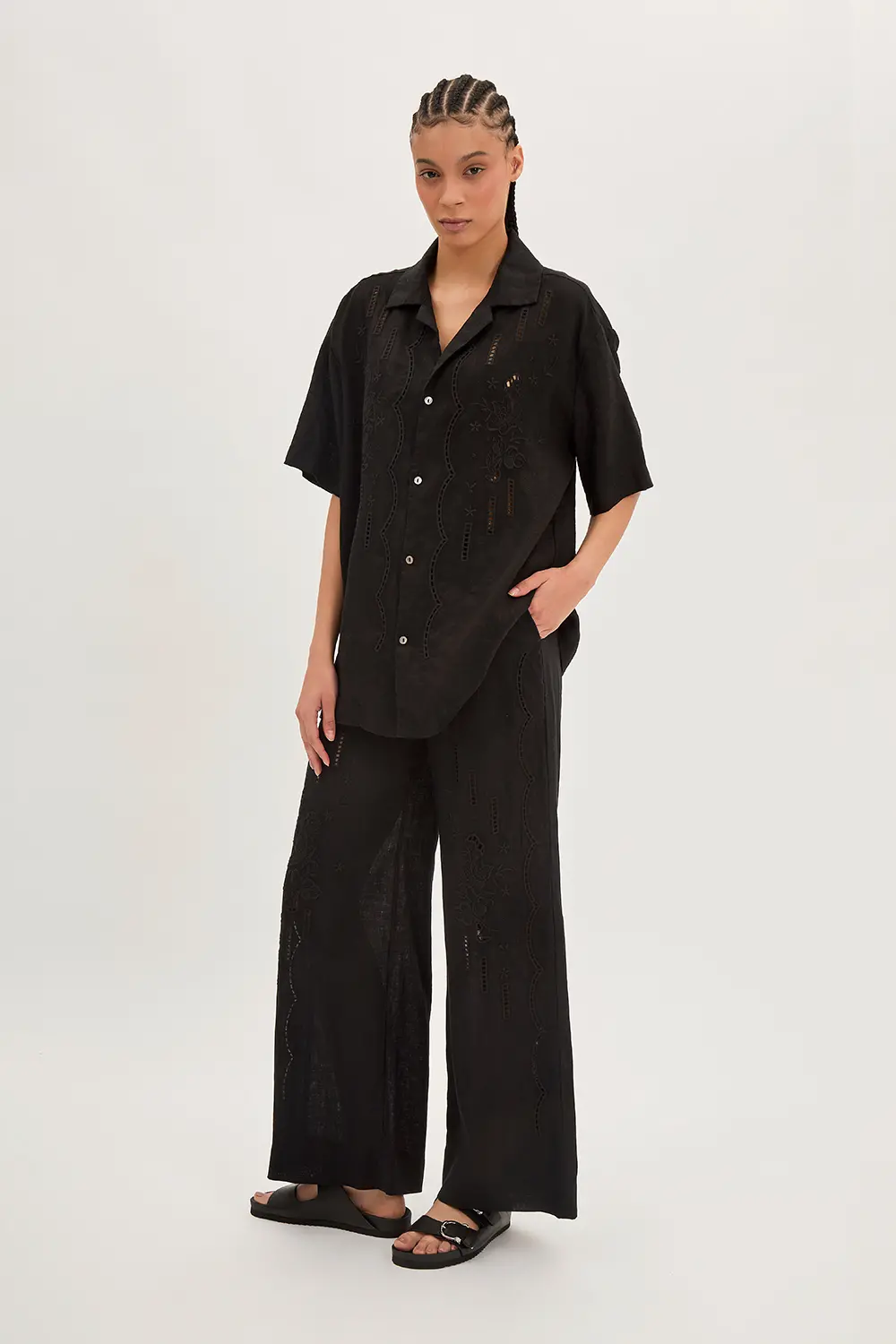 P.A.R.O.S.H. CAMICIA IN LINO RICAMATA