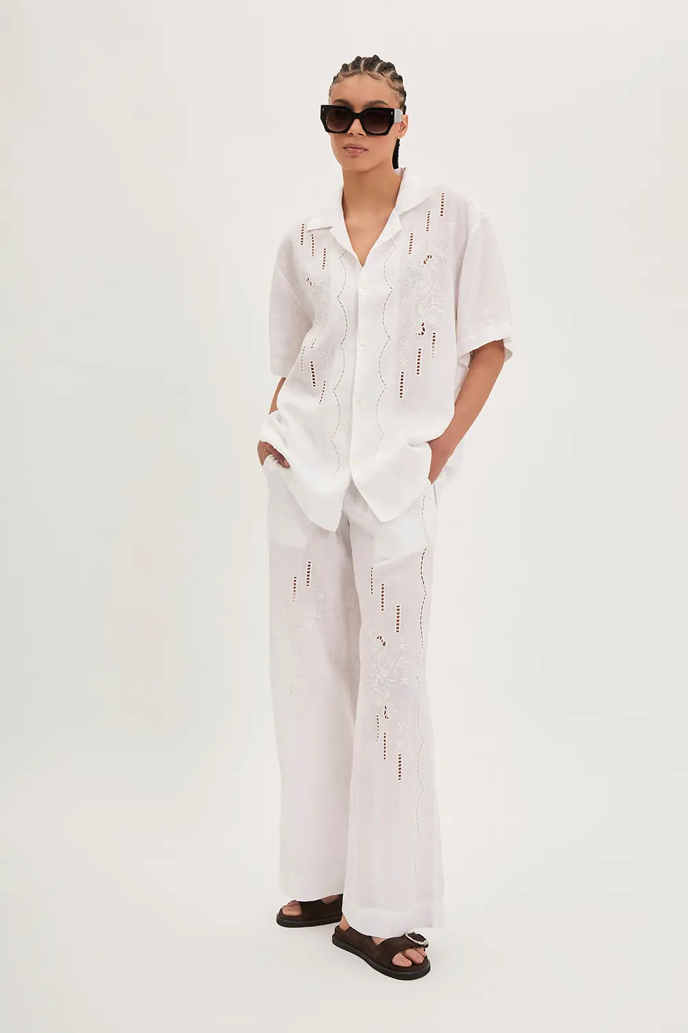 P.A.R.O.S.H. CAMICIA IN LINO RICAMATA