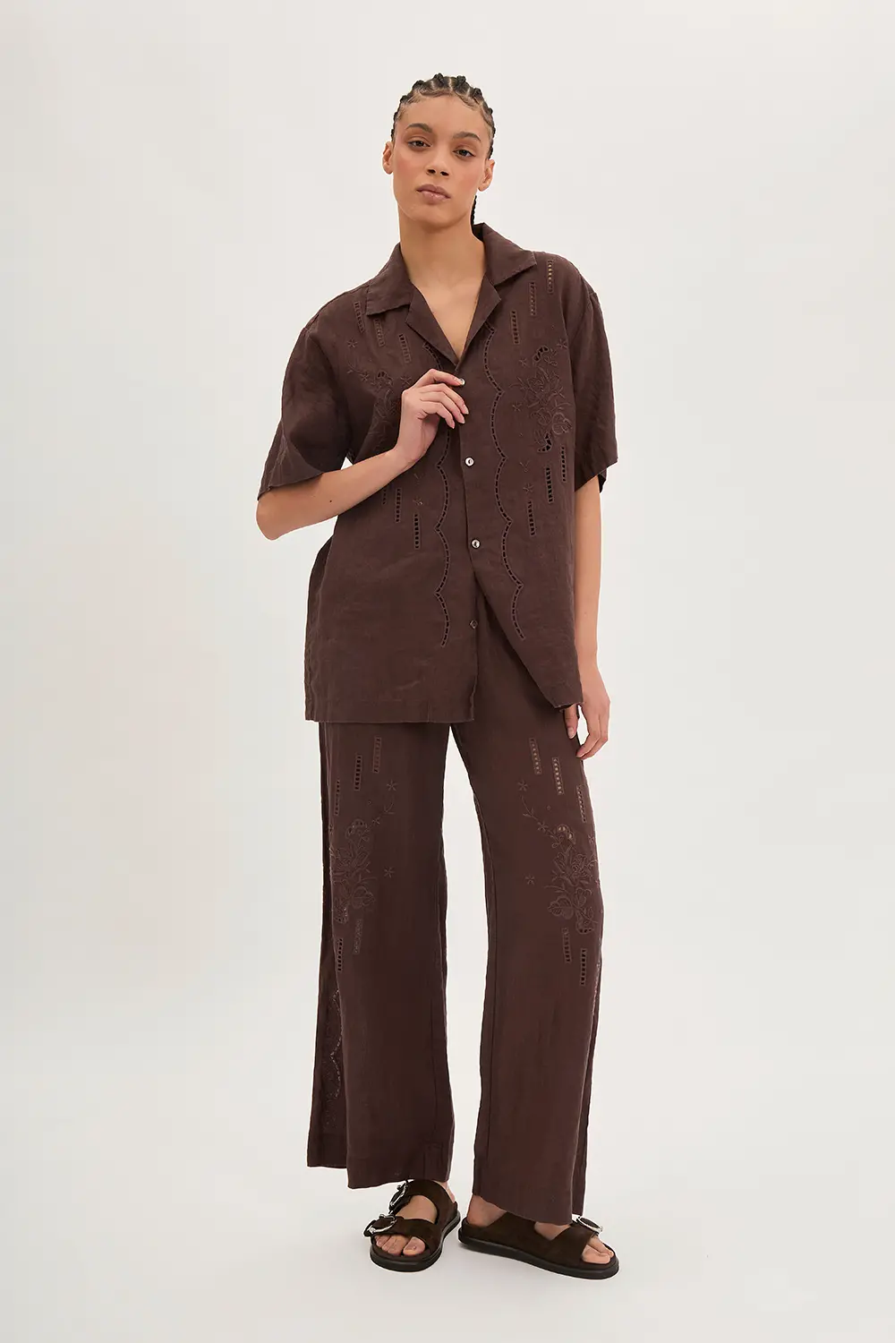 P.A.R.O.S.H. CAMICIA IN LINO RICAMATA