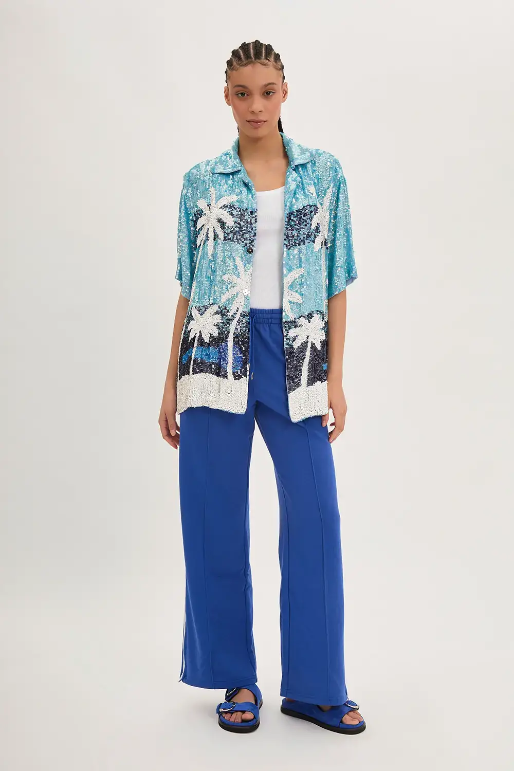 P.A.R.O.S.H. CAMICIA PAILLETTES PALME