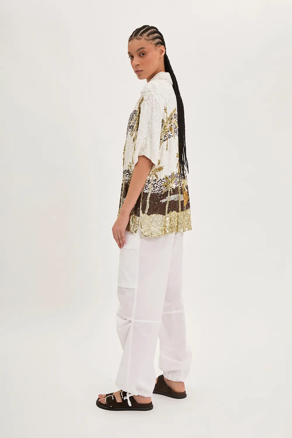 P.A.R.O.S.H. CAMICIA PAILLETTES PALME