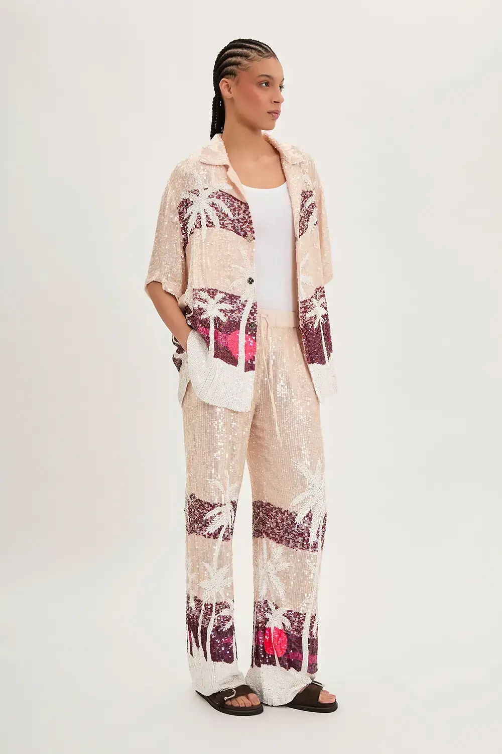 P.A.R.O.S.H. CAMICIA PAILLETTES PALME