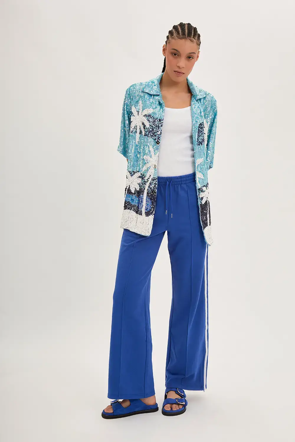 P.A.R.O.S.H. CAMICIA PAILLETTES PALME