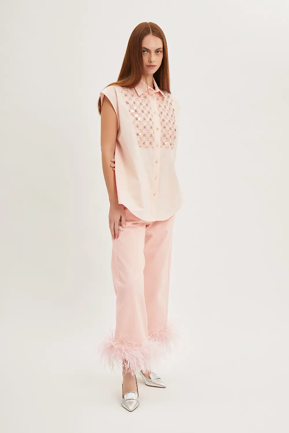 P.A.R.O.S.H. CAMICIA RICAMO PAILLETTES