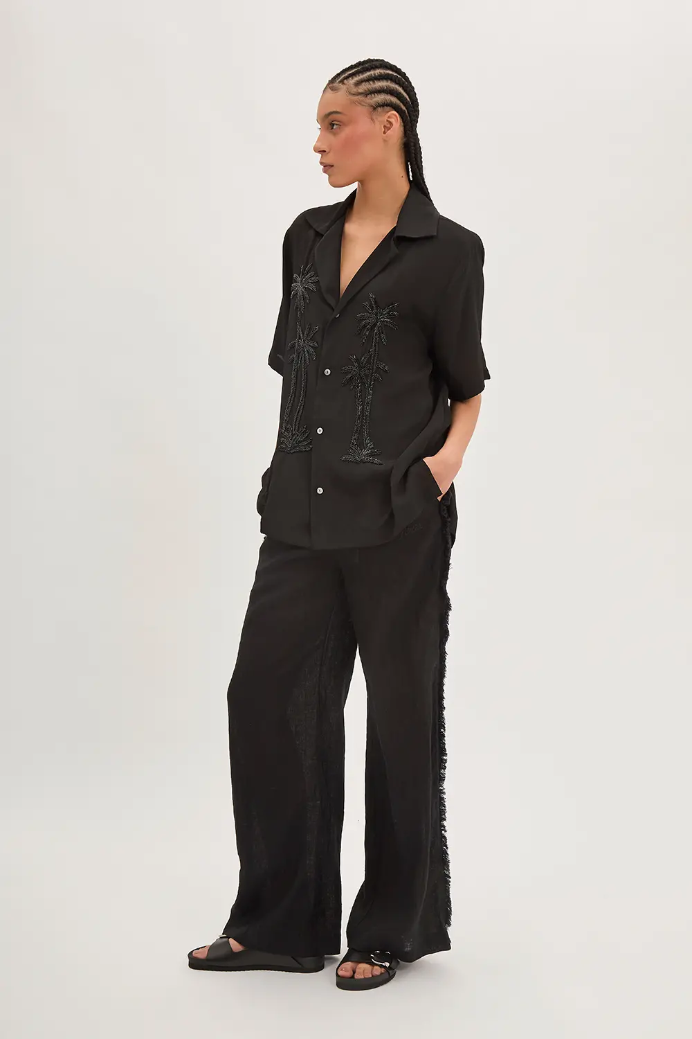 P.A.R.O.S.H. CAMICIA RICAMO PALMA