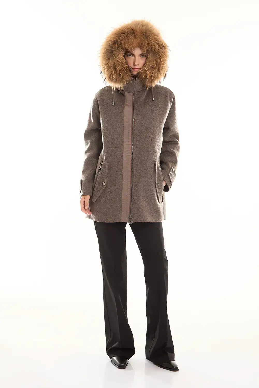 P.A.R.O.S.H. CAPPOTTO CON PELLICCIA