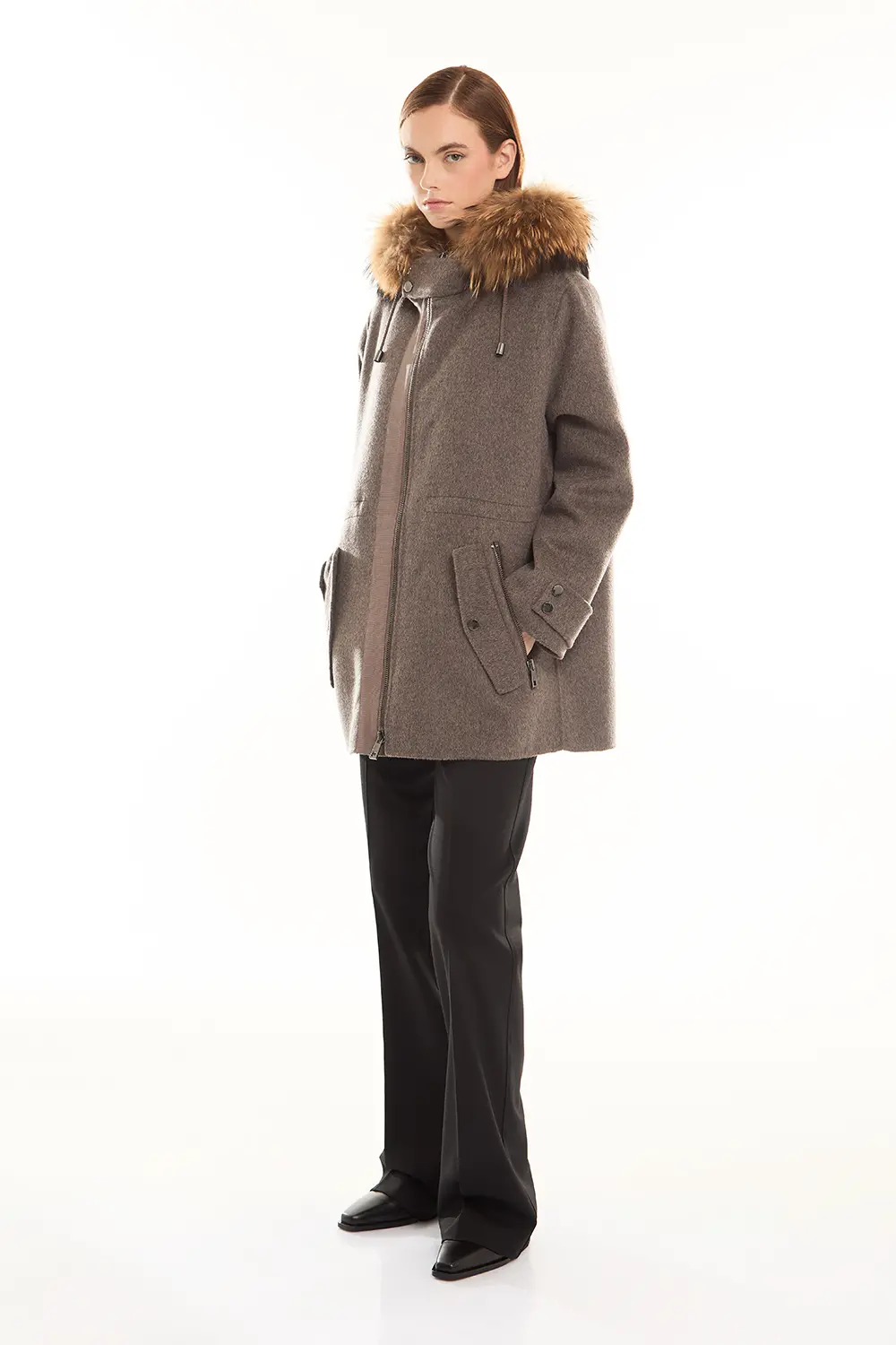 P.A.R.O.S.H. CAPPOTTO CON PELLICCIA