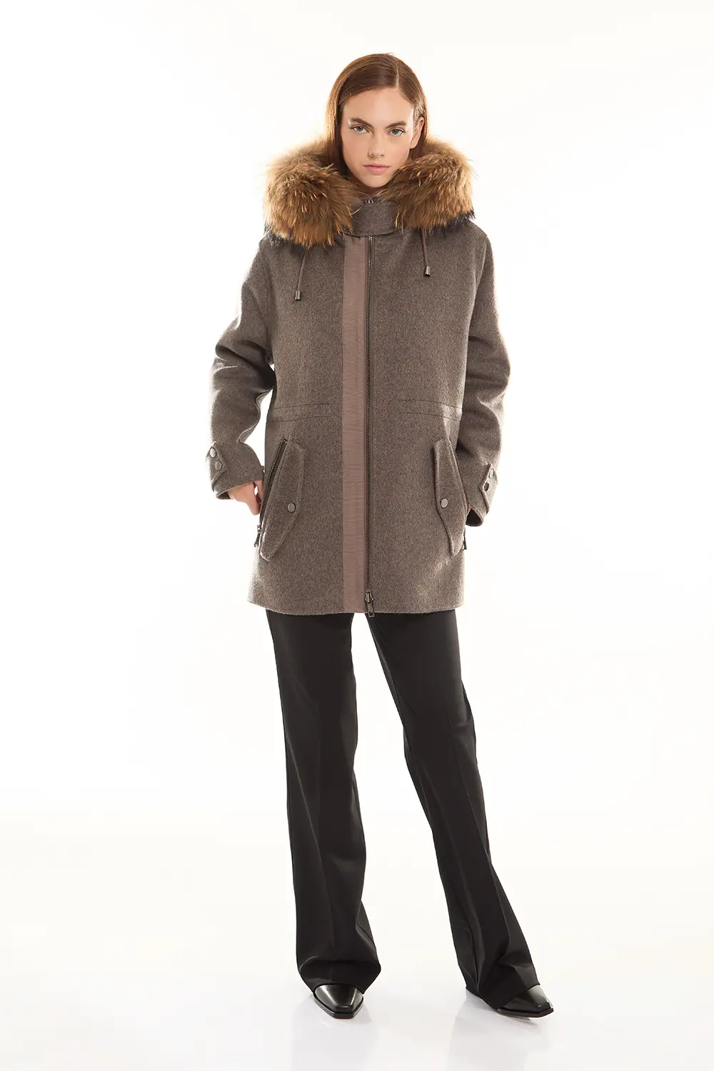 P.A.R.O.S.H. CAPPOTTO CON PELLICCIA