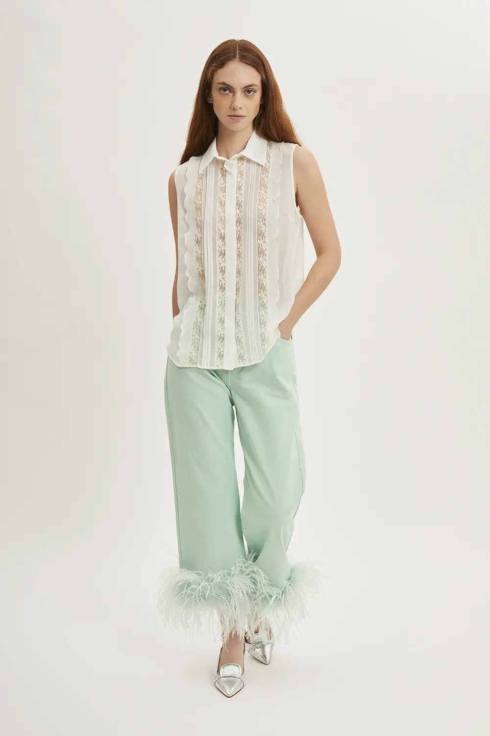 P.A.R.O.S.H. PANTALONE CON PIUME