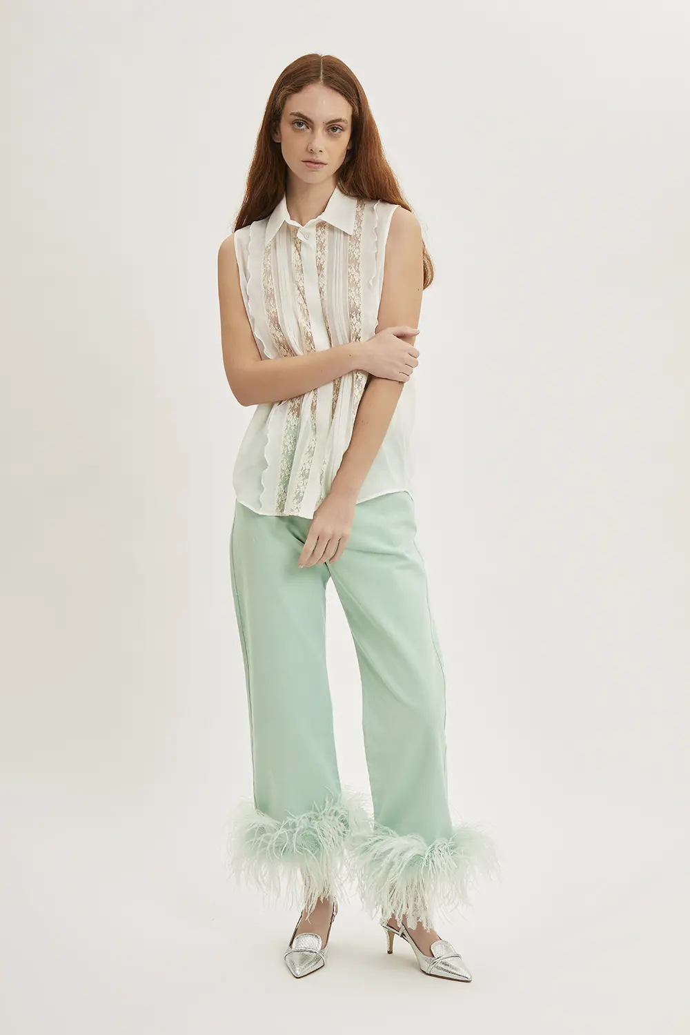 P.A.R.O.S.H. PANTALONE CON PIUME