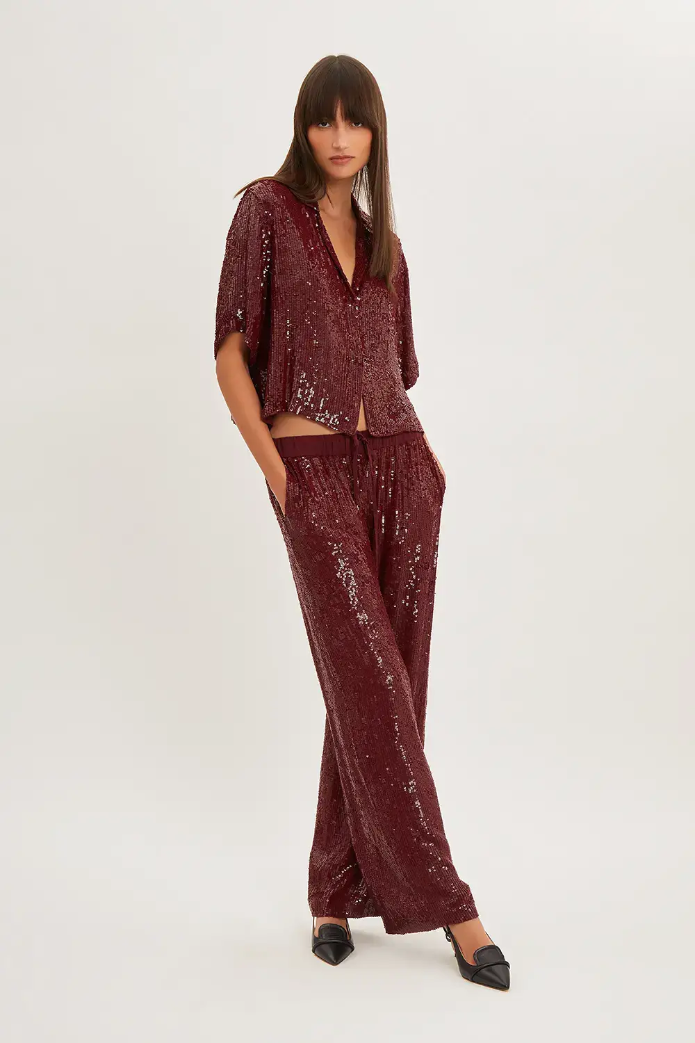 P.A.R.O.S.H. PANTALONI FULL PAILLETTES