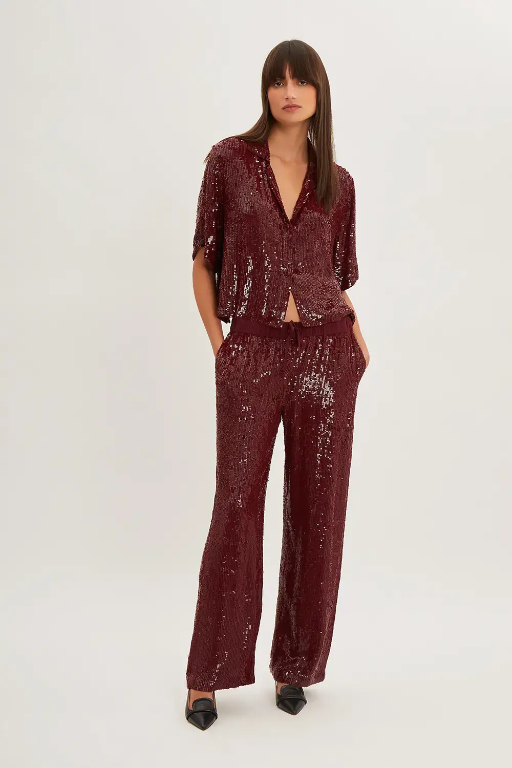 P.A.R.O.S.H. PANTALONI FULL PAILLETTES