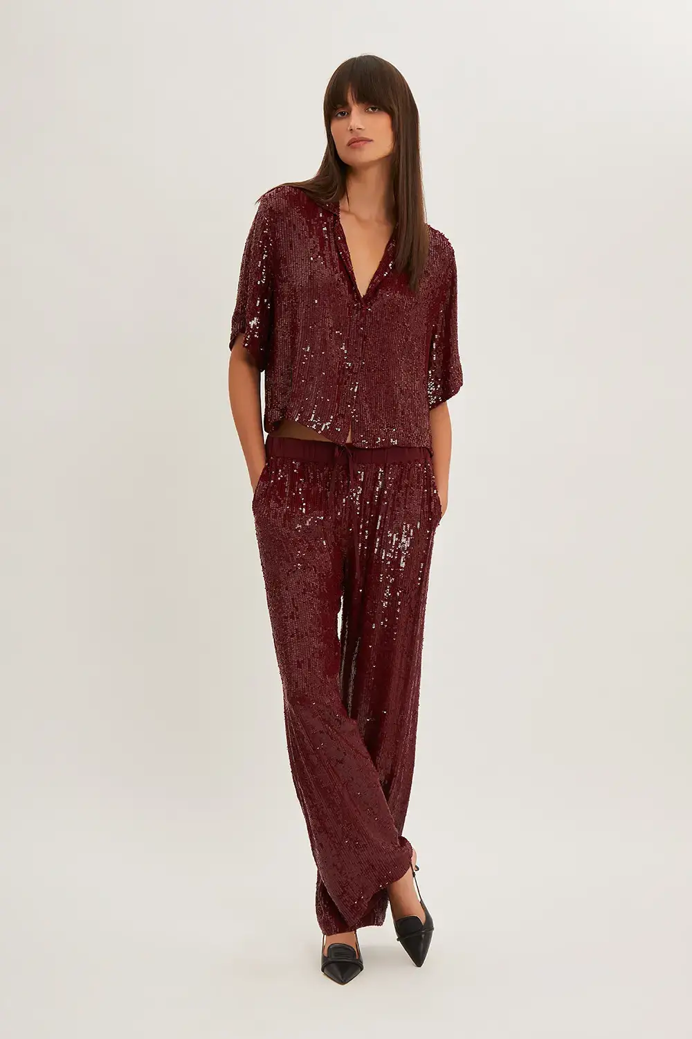 P.A.R.O.S.H. PANTALONI FULL PAILLETTES