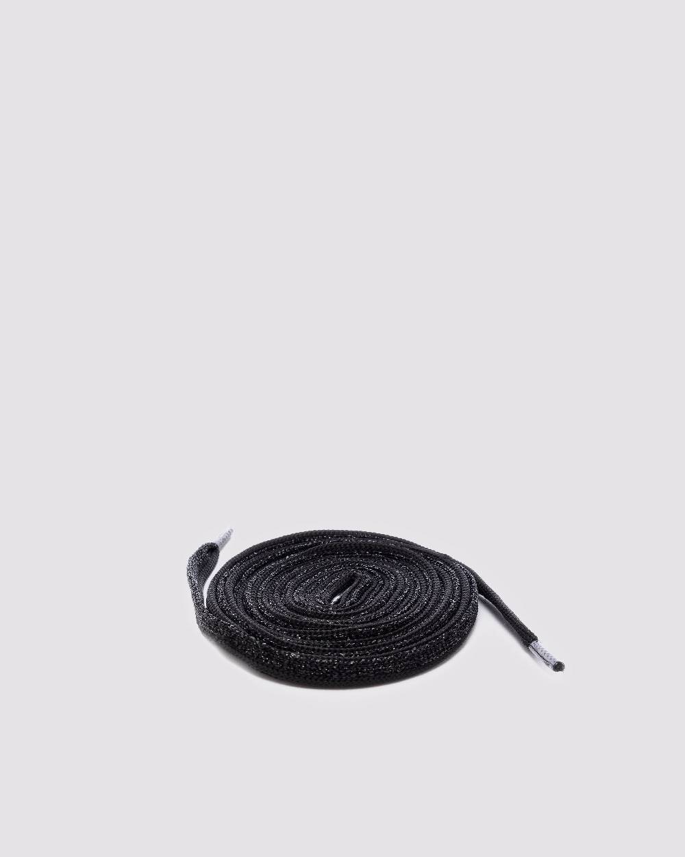 P448 Shoelaces Black Glitter