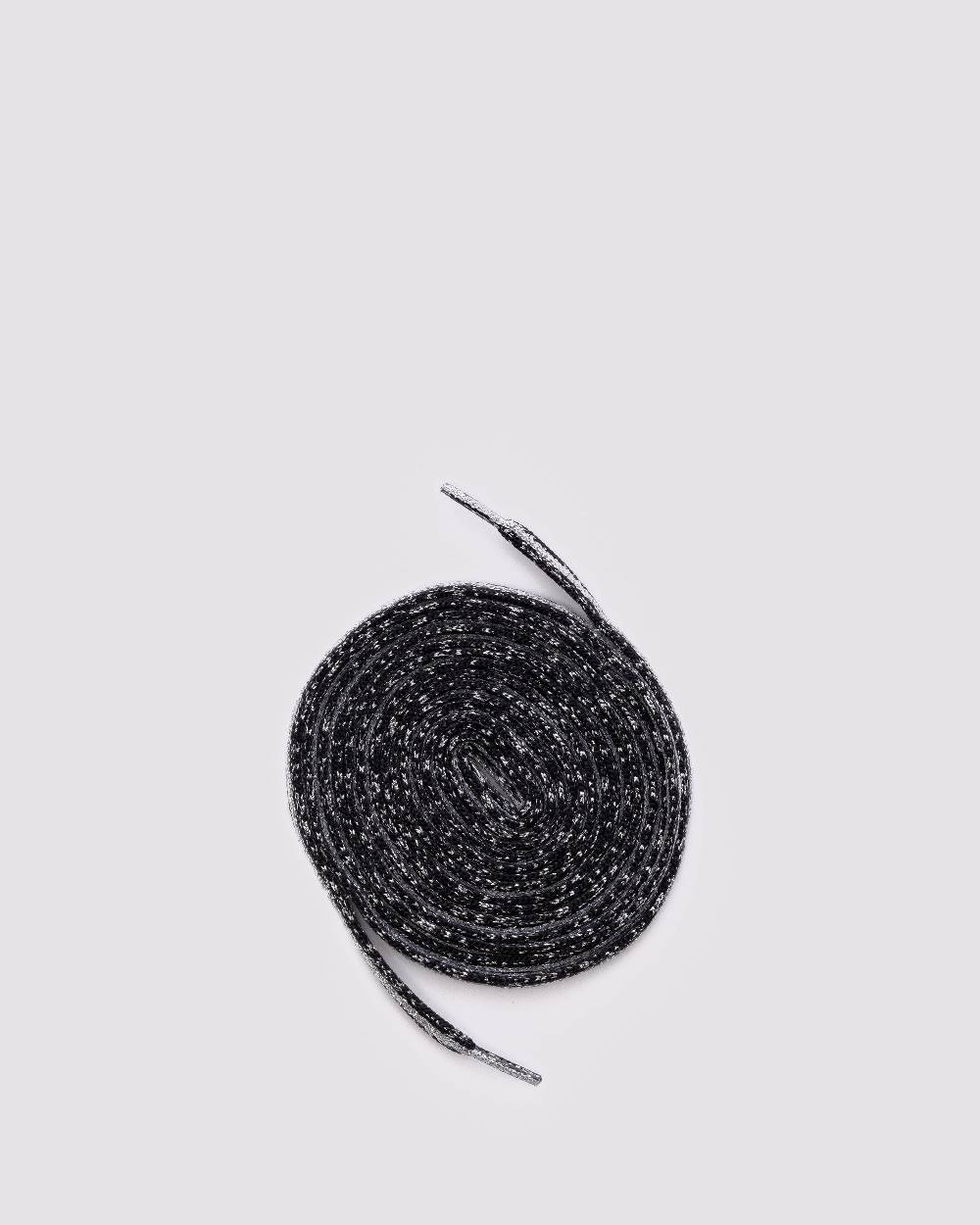 P448 Shoelaces Black Glitter/Silver