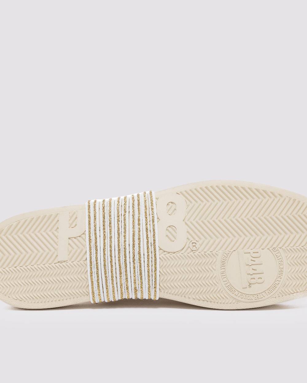 P448 Shoelaces Gold/White