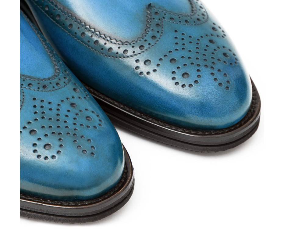 Pakerson DOPPIA FIBBIA SIENA PELLE AZZURRO BAY