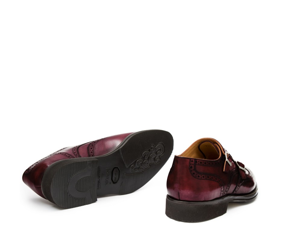 Pakerson DOPPIA FIBBIA SIENA PELLE BORDEAUX VINO