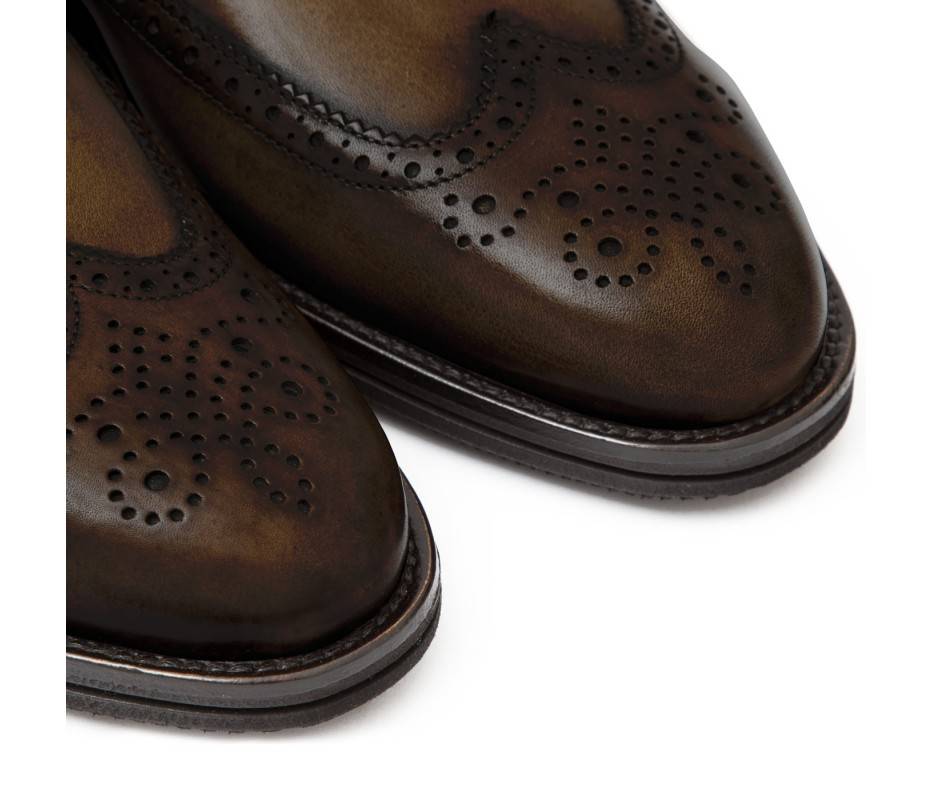 Pakerson DOPPIA FIBBIA SIENA PELLE MARRONE CAFFÈ