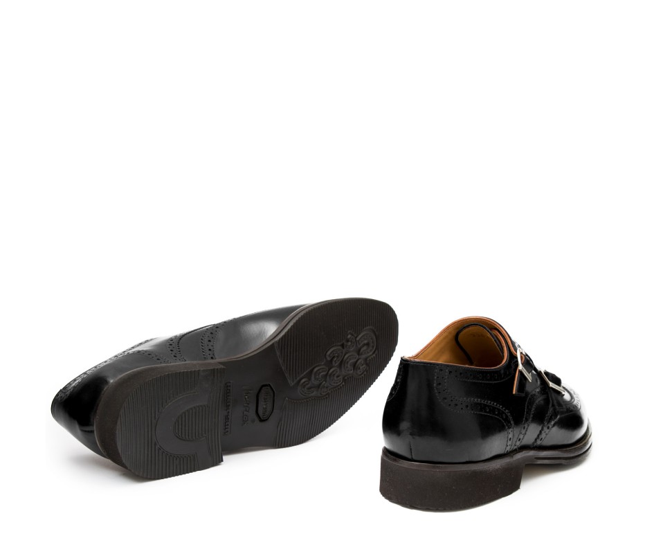 Pakerson DOPPIA FIBBIA SIENA PELLE NERA