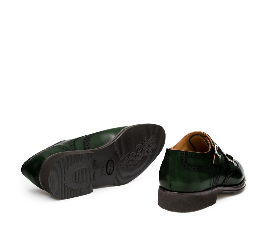 Pakerson DOPPIA FIBBIA SIENA PELLE VERDE TARTARUGA