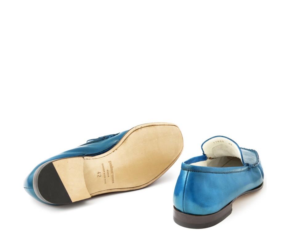 Pakerson MOCASSINO CERRETO PELLE AZZURRO CIELO