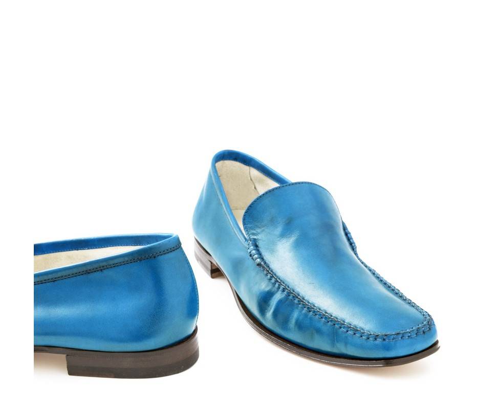 Pakerson MOCASSINO CERRETO PELLE AZZURRO CIELO