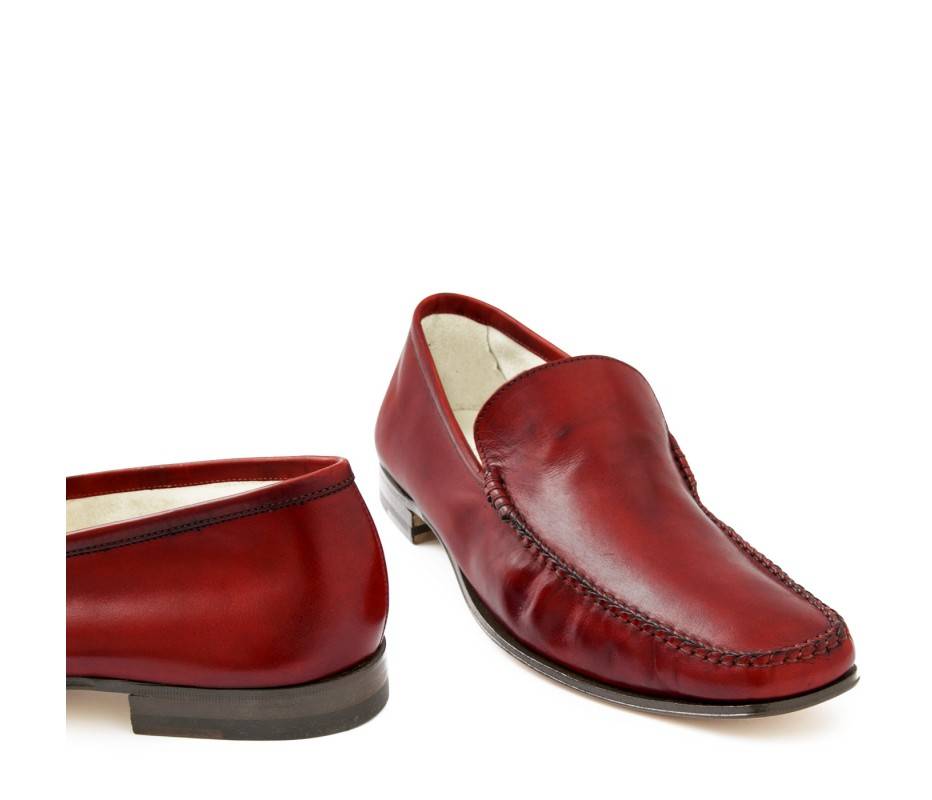 Pakerson MOCASSINO CERRETO PELLE ROSSO BORDEAUX