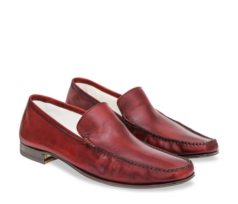 Pakerson MOCASSINO CERRETO PELLE ROSSO BORDEAUX