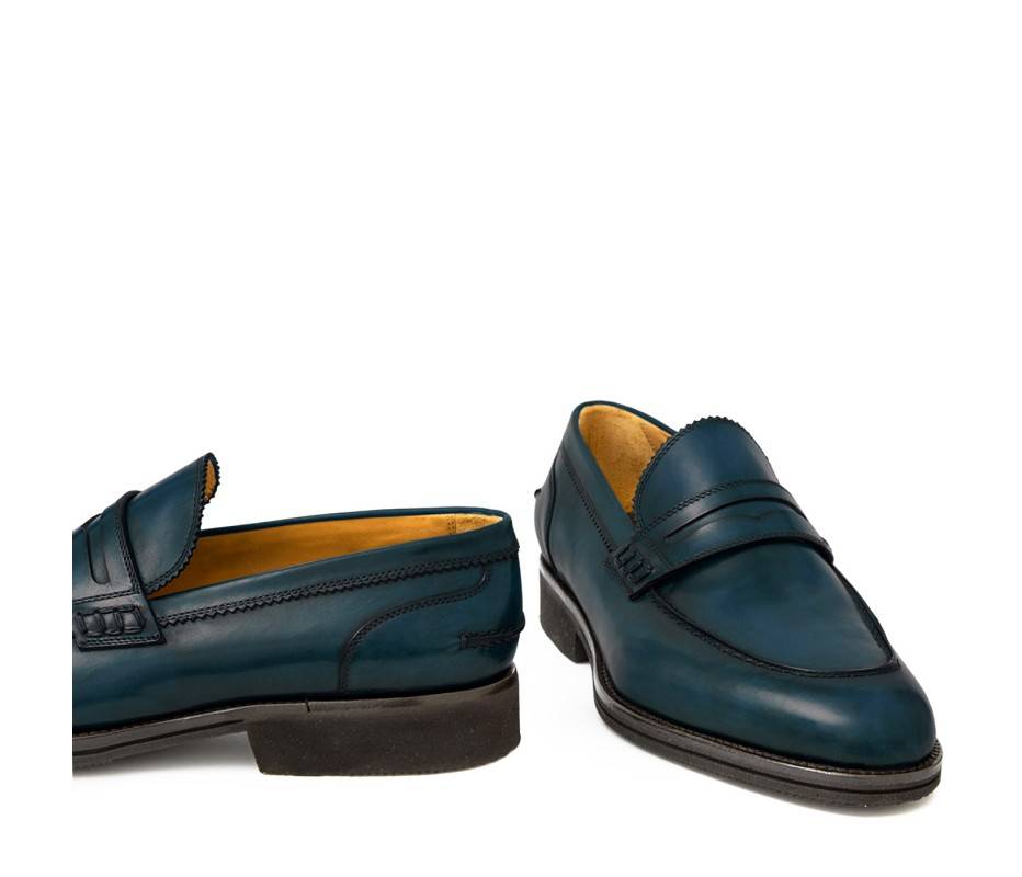 Pakerson MOCASSINO LUCCA PELLE BLU ISLAND