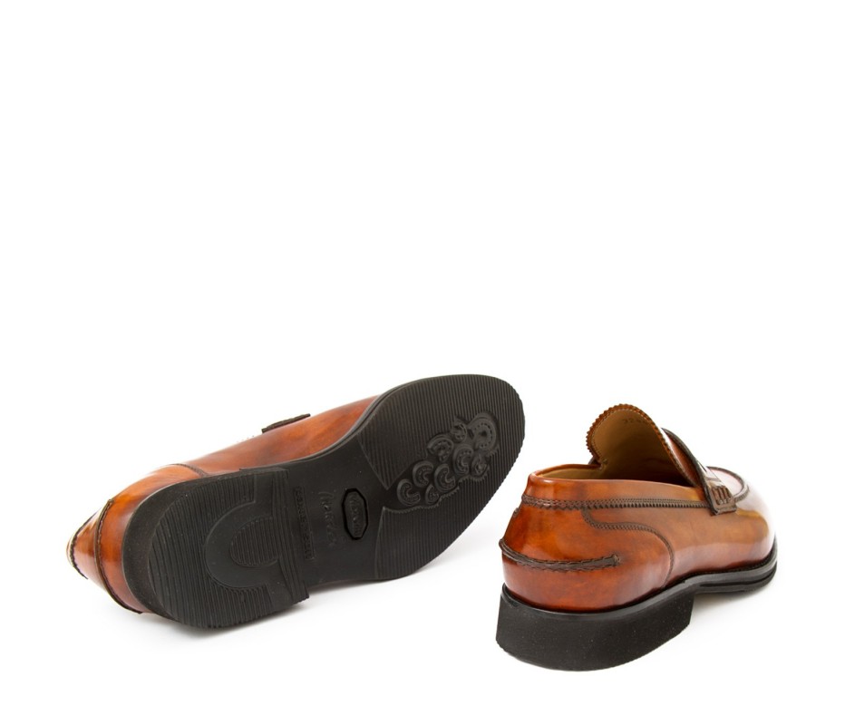 Pakerson MOCASSINO LUCCA PELLE MARRONE WOOD