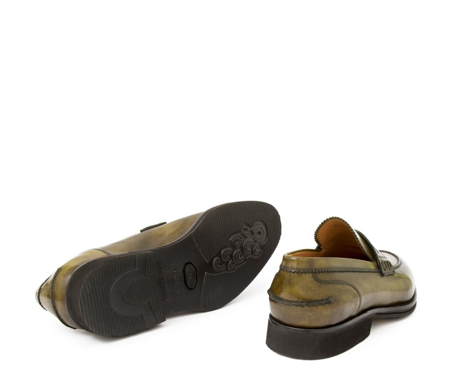 Pakerson MOCASSINO LUCCA PELLE VERDE OLIVA