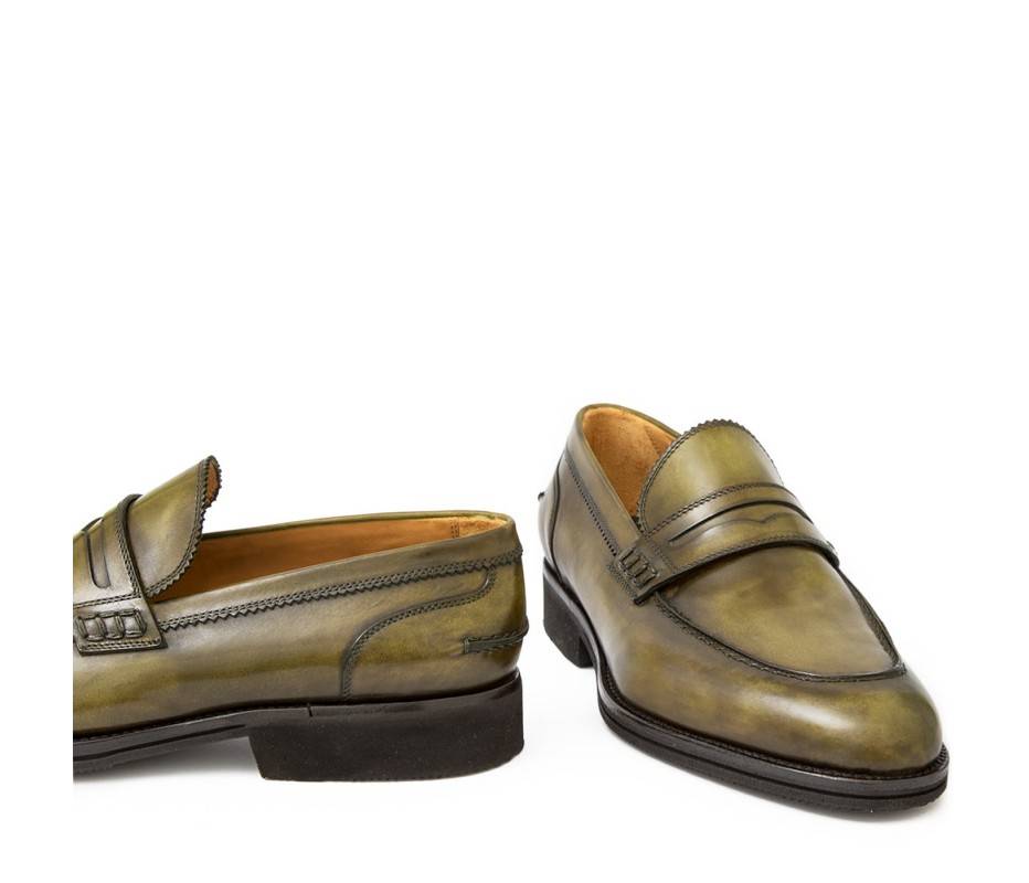 Pakerson MOCASSINO LUCCA PELLE VERDE OLIVA