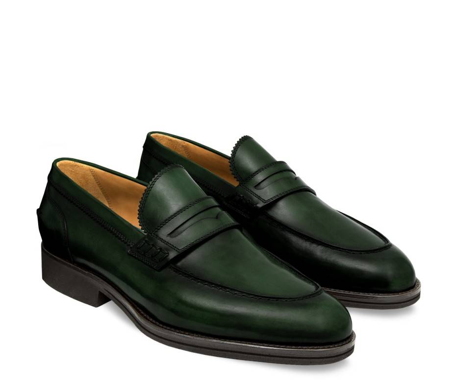 Pakerson MOCASSINO LUCCA PELLE VERDE TARTARUGA