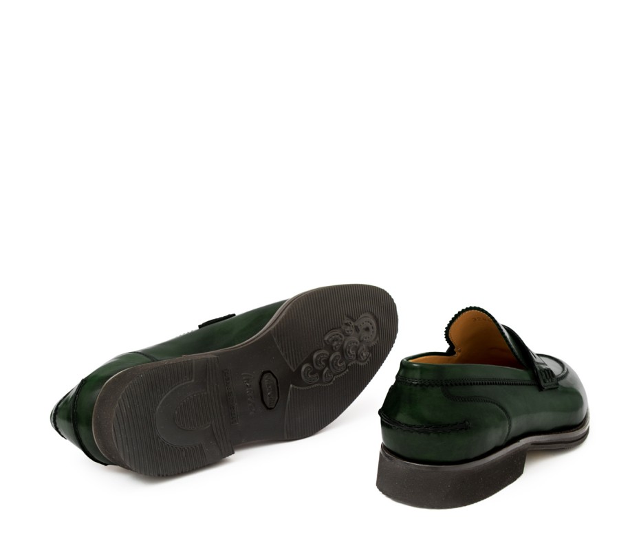 Pakerson MOCASSINO LUCCA PELLE VERDE TARTARUGA