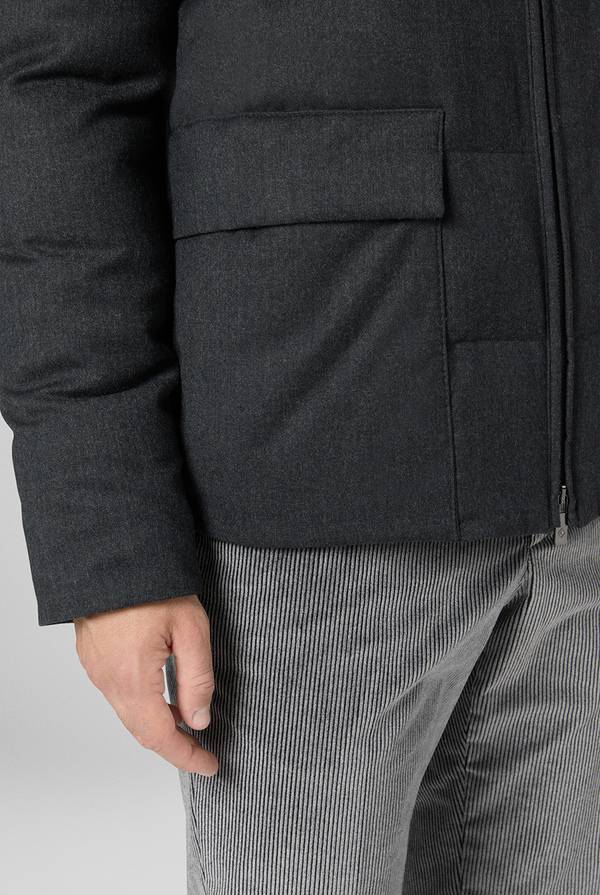 Pal Zileri Bomber In Pura Lana Con Cappuccio Removibile