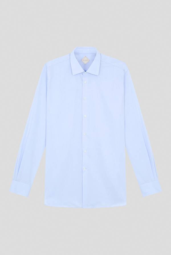 Pal Zileri Camicia azzurra in cotone con collo Milano