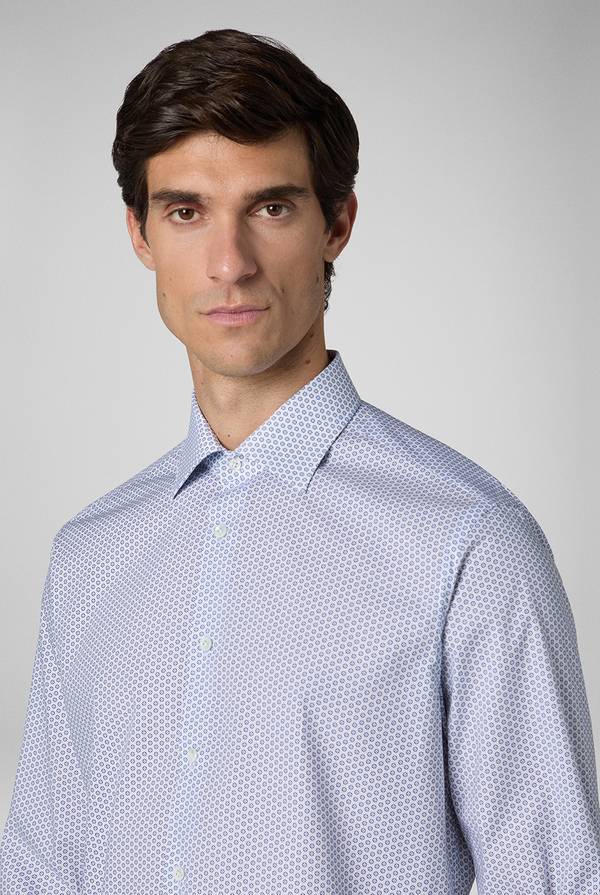 Pal Zileri Camicia In Puro Cotone Con Stampa Circolare