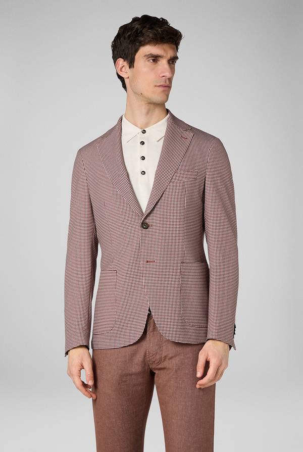 Pal Zileri Giacca Effortless In Jersey Con Motivo Pied De Poule