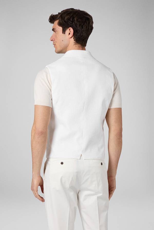 Pal Zileri Gilet Doppiopetto Bianco Con Macro Bottoni
