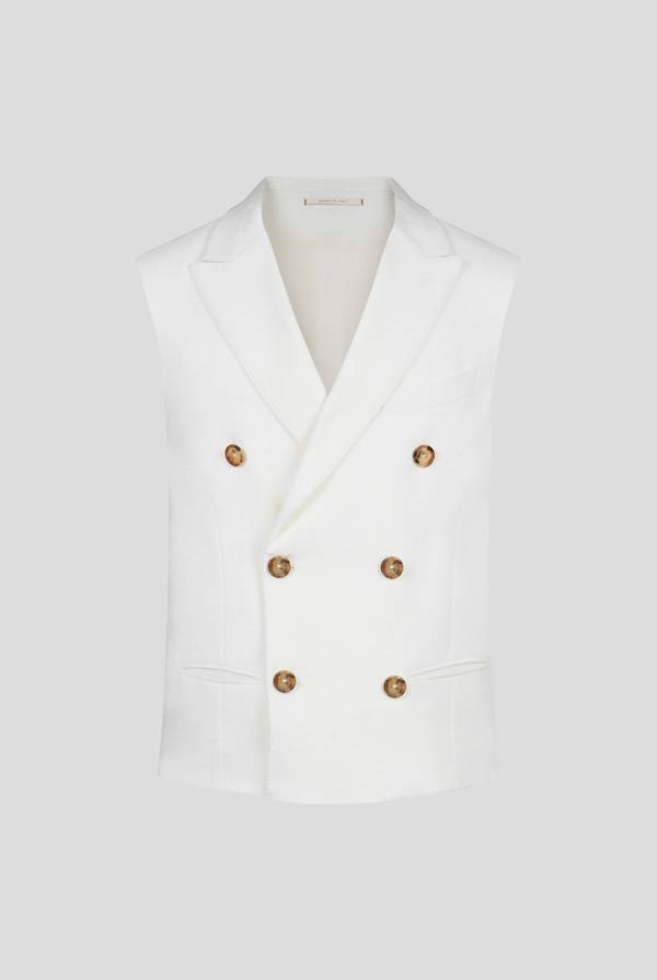 Pal Zileri Gilet doppiopetto bianco con macro bottoni