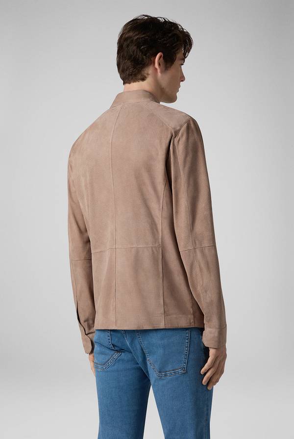 Pal Zileri Overshirt In Suede E Nappa Micro Perforata
