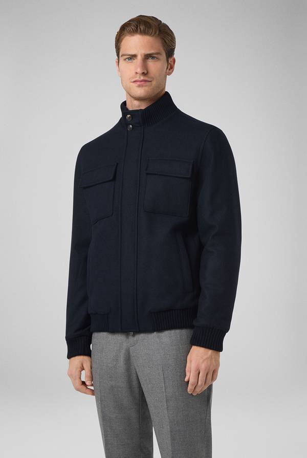 Pal Zileri Blouson In Lana Blu Navy