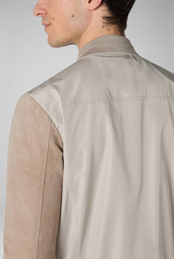 Pal Zileri Bomber Beige In Nylon E Suede