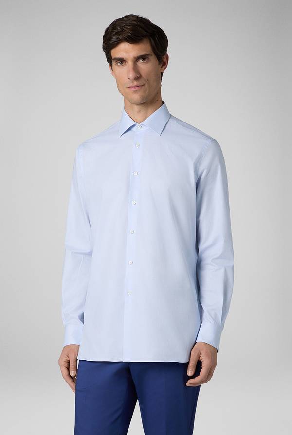 Pal Zileri Camicia Azzurra Con Micro Struttura