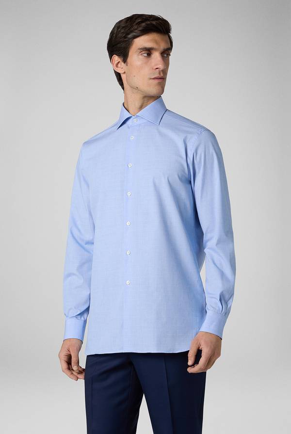 Pal Zileri Camicia Principe Di Galles Azzurra
