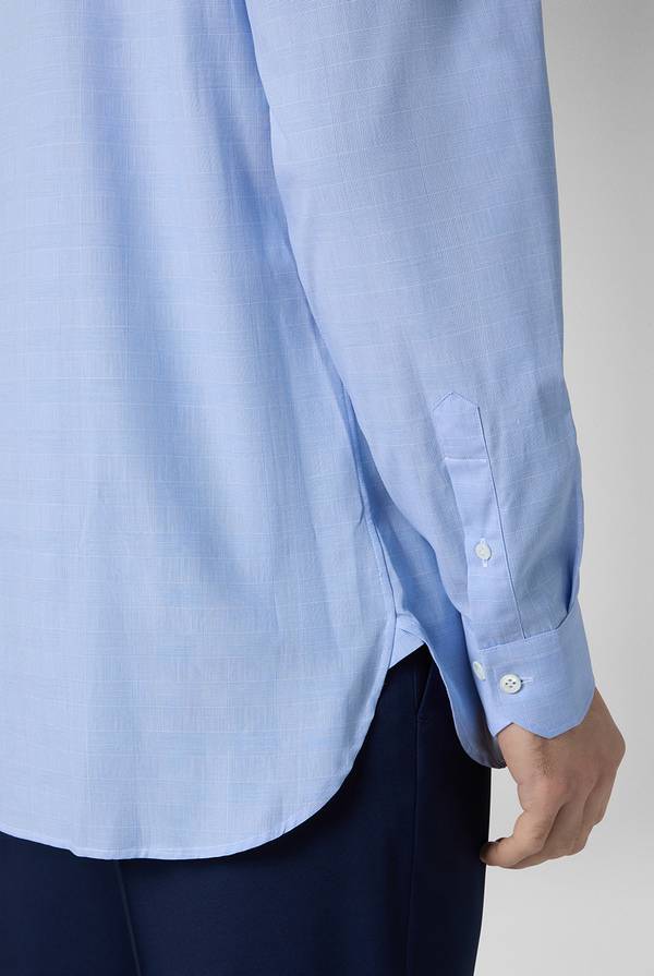 Pal Zileri Camicia Principe Di Galles Azzurra